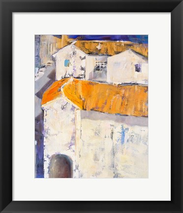 Framed Village Rooftops Print