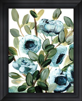 Framed Farmhouse Blue Bush III Print