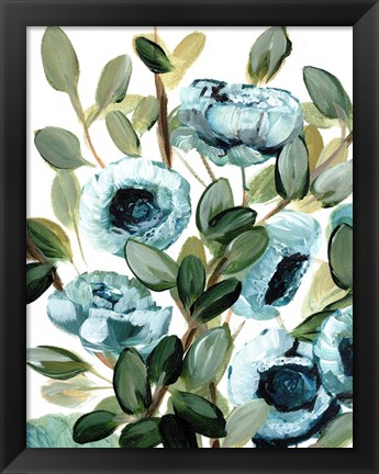 Framed Farmhouse Blue Bush III Print