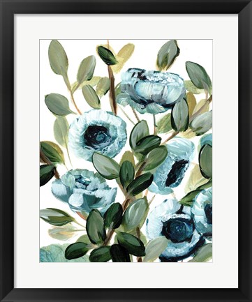 Framed Farmhouse Blue Bush III Print