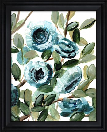 Framed Farmhouse Blue Bush IV Print