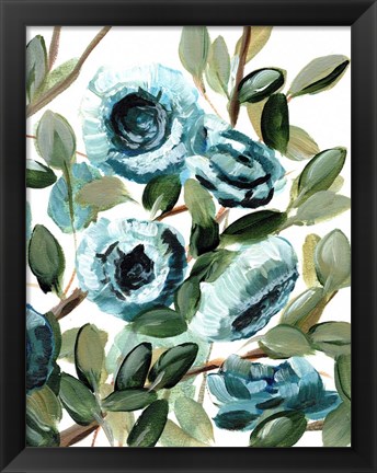 Framed Farmhouse Blue Bush IV Print