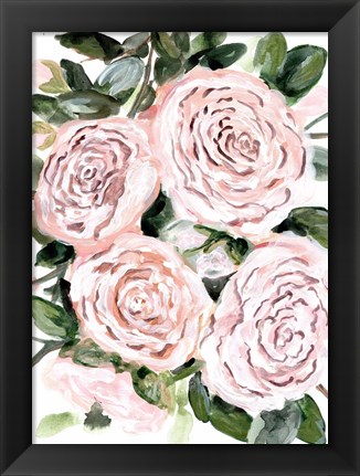 Framed Gentle Roses Pink Print