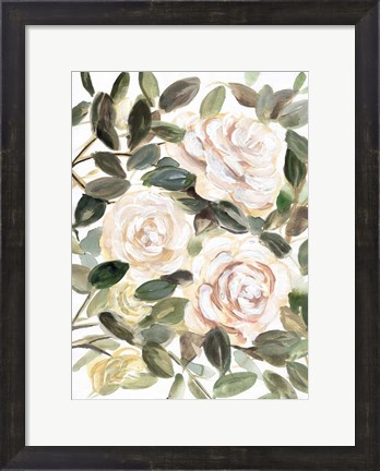 Framed Gentle Roses Yellow I Print