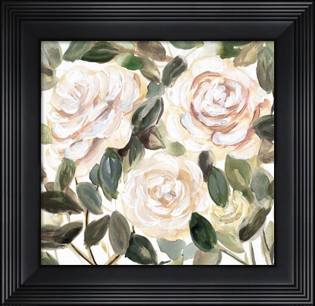 Framed Gentle Roses Yellow II Print