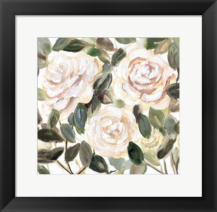 Framed Gentle Roses Yellow II Print