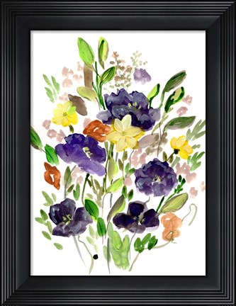 Framed Purple Spring Bunch I Print