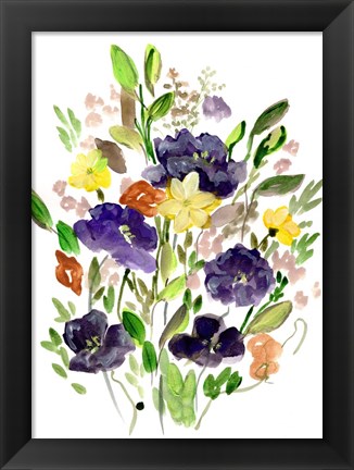 Framed Purple Spring Bunch I Print