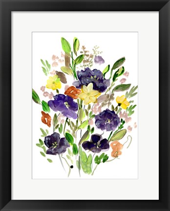 Framed Purple Spring Bunch I Print