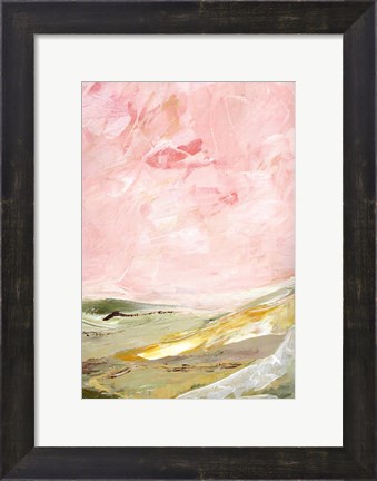 Framed Green and Pink Hills II Print