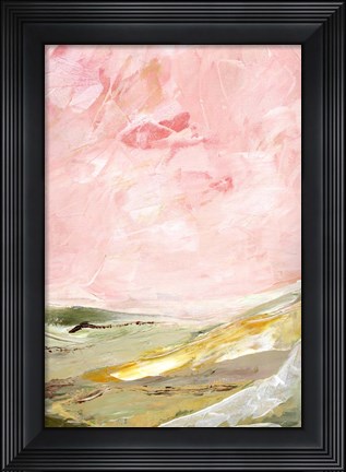 Framed Green and Pink Hills II Print
