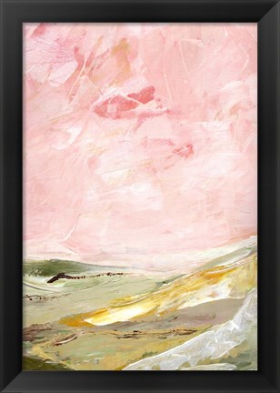 Framed Green and Pink Hills II Print