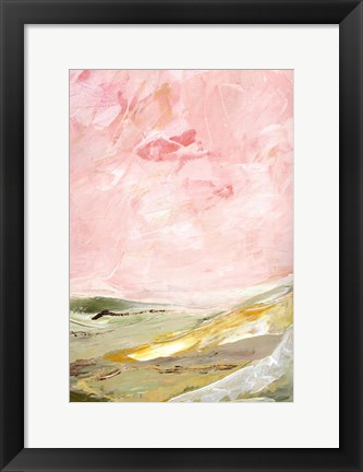 Framed Green and Pink Hills II Print