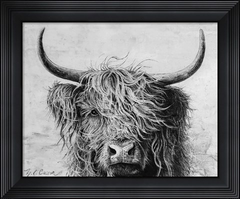 Framed Highland in the Wind I Print