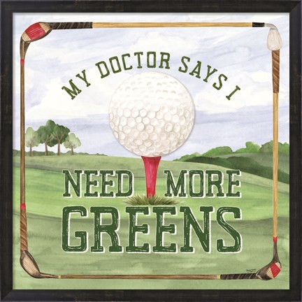 Framed Golf Days I-More Greens Print