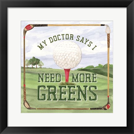 Framed Golf Days I-More Greens Print