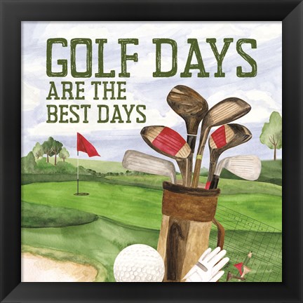 Framed Golf Days II-Best Days Print