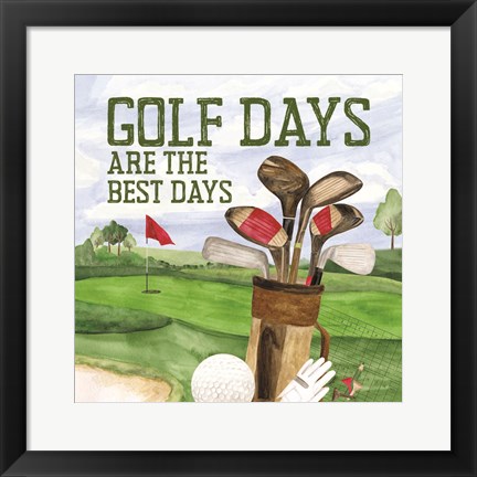 Framed Golf Days II-Best Days Print