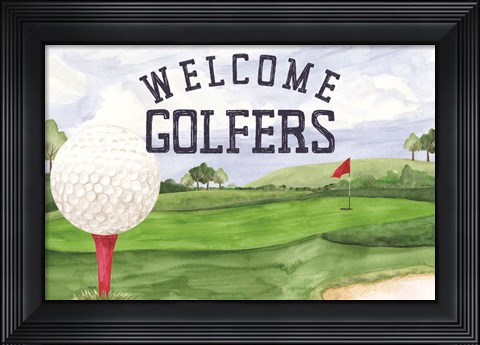 Framed Golf Days landscape I-Welcome Print