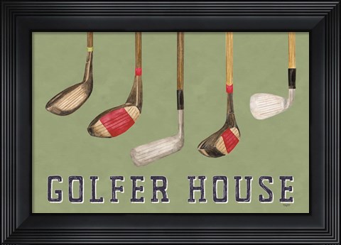 Framed Golf Days landscape II-Golfer House Print