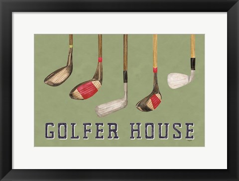 Framed Golf Days landscape II-Golfer House Print