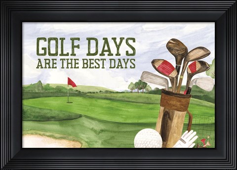Framed Golf Days landscape IV-Best Days Print