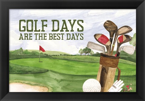 Framed Golf Days landscape IV-Best Days Print