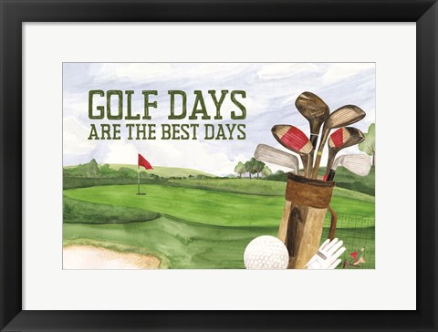 Framed Golf Days landscape IV-Best Days Print