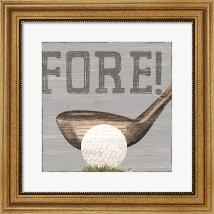 Framed Golf Days neutral V-Fore! Print
