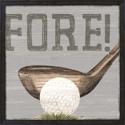 Framed Golf Days neutral V-Fore! Print