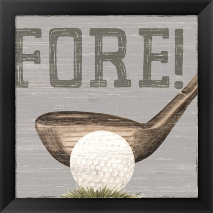 Framed Golf Days neutral V-Fore! Print