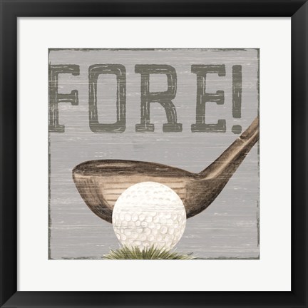 Framed Golf Days neutral V-Fore! Print