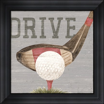 Framed Golf Days neutral VIII-Drive Print