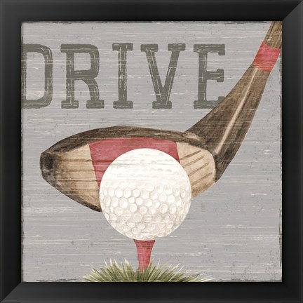 Framed Golf Days neutral VIII-Drive Print