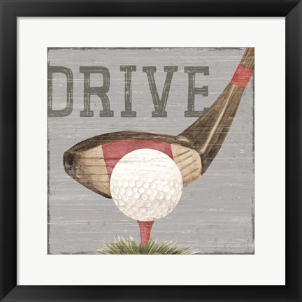 Framed Golf Days neutral VIII-Drive Print