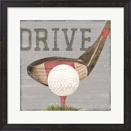 Framed Golf Days neutral VIII-Drive Print