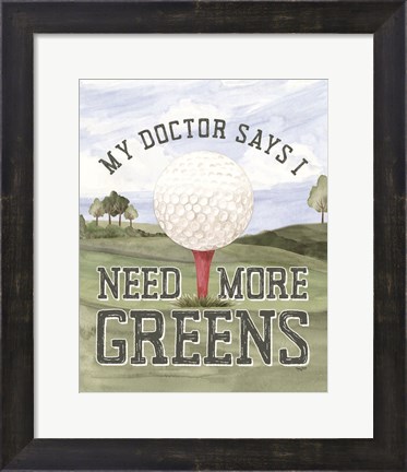 Framed Golf Days neutral portrait I-More Greens Print