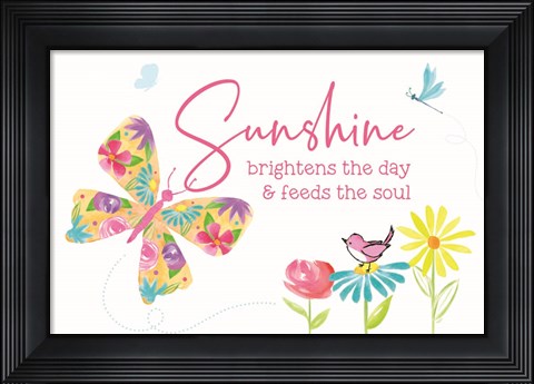 Framed Dreams Take Flight on White I Print