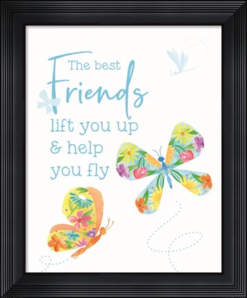 Framed Dreams Take Flight on White V Print