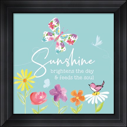 Framed Dreams Take Flight on Blue X Print