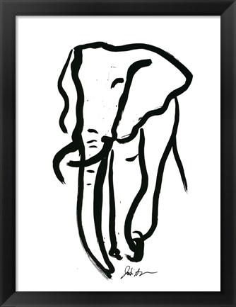 Framed Inked Safari II-Elephant Print