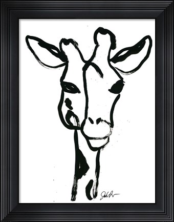 Framed Inked Safari III-Giraffe 1 Print