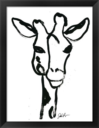 Framed Inked Safari III-Giraffe 1 Print