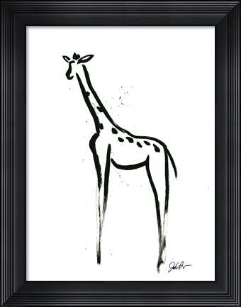 Framed Inked Safari IV-Giraffe 2 Print