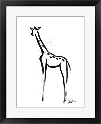 Framed Inked Safari IV-Giraffe 2 Print