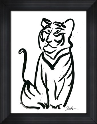 Framed Inked Safari V-Tiger Print