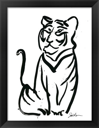 Framed Inked Safari V-Tiger Print