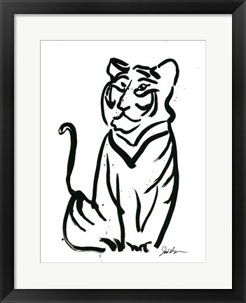 Framed Inked Safari V-Tiger Print