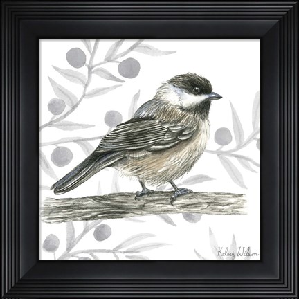 Framed Backyard Birds II-Chickadee Print