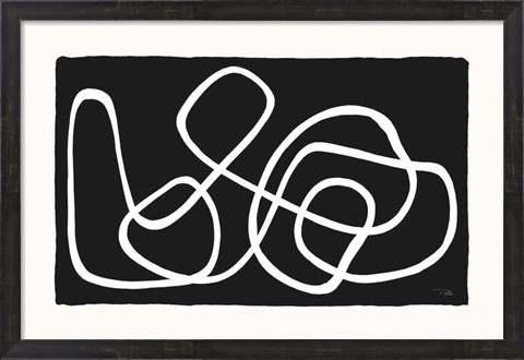Framed Lines &amp; Curves on black I Print